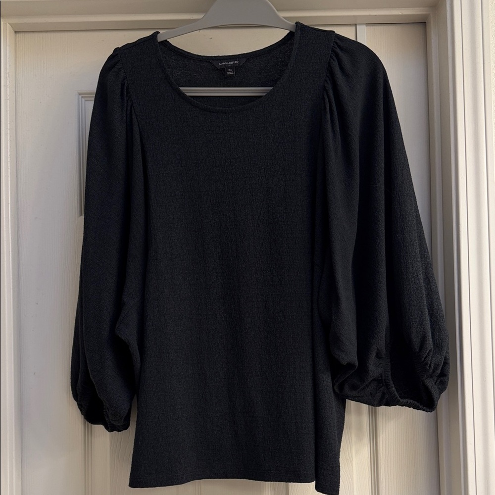 Banana Republic Black Puff Sleeve Top